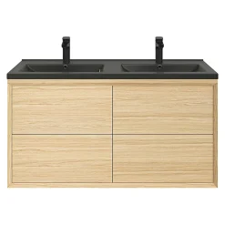 Plan double vasque noir GoodHome Nira 120 cm