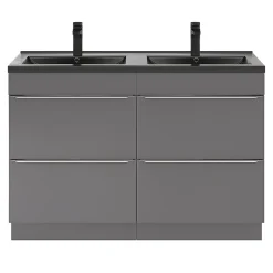 Plan double vasque noir GoodHome Nira 120 cm