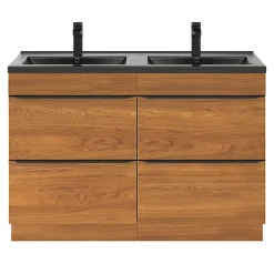 Plan double vasque noir GoodHome Nira 120 cm