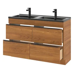 Plan double vasque noir GoodHome Nira 120 cm