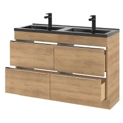 Plan double vasque noir GoodHome Nira 120 cm