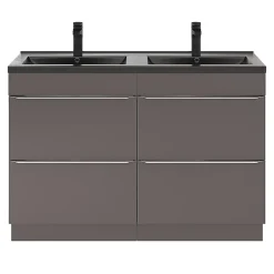 Plan double vasque noir GoodHome Nira 120 cm