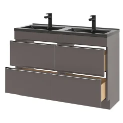 Plan double vasque noir GoodHome Nira 120 cm