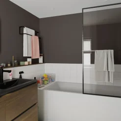 Plan double vasque noir GoodHome Nira 120 cm