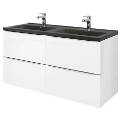 Plan double vasque noir GoodHome Nira 120 cm