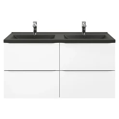 Plan double vasque noir GoodHome Nira 120 cm