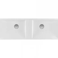 Plan double Vasque rectangulaire céramique traditionnelle SANINDUSA 100x35 Vista blanc