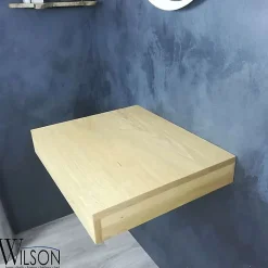 Plan salle de bain suspendu 60 cm Chêne naturel - Monica