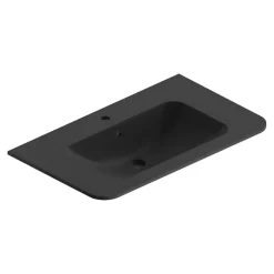 Plan simple vasque à encastrer résine noir mat Alba 86 cm