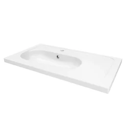 Plan simple vasque l.80,6 x H.12,3 x P.45,2 cm, en céramique blanche, GoodHome levanna