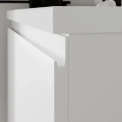 Plan simple vasque l.80,6 x H.12,3 x P.45,2 cm, en céramique blanche, GoodHome levanna