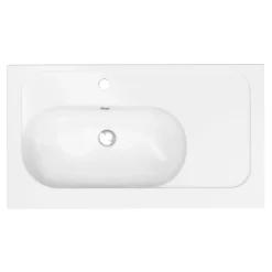 Plan simple vasque l.80,6 x H.12,3 x P.45,2 cm, en céramique blanche, GoodHome levanna