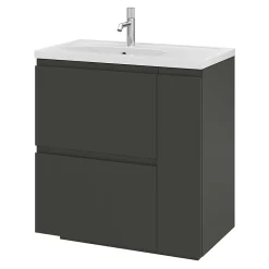 Plan simple vasque l.80,6 x H.12,3 x P.45,2 cm, en céramique blanche, GoodHome levanna