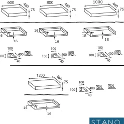 Plan suspendu pour vasque TOP noyer 80 x 46 cm