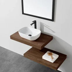 Plan suspendu pour vasque TOP noyer 60 x 46 cm