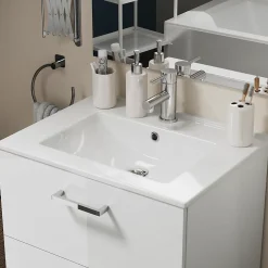 Plan vasque à encastrer blanc en céramique l.61 cm, Opah