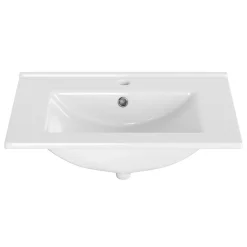 Plan vasque à encastrer blanc en céramique l.61 cm, Opah