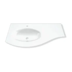 Plan vasque à gauche verre 104 cm Vague