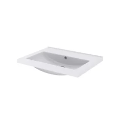 Plan vasque blanc en céramique l.60 cm GoodHome Nira