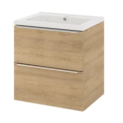 Plan vasque blanc en céramique l.60 cm GoodHome Nira