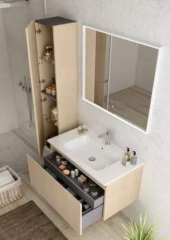 Plan vasque blanc en céramique l.90 cm, Pura+