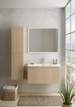 Plan vasque blanc en céramique l.90 cm, Pura+