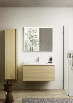Plan vasque blanc en céramique l.90 cm, Pura+