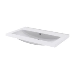 Plan vasque blanc en céramique l.80 cm GoodHome Nira