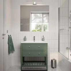 Plan vasque blanc en céramique l.80 cm GoodHome Nira