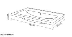 Plan vasque blanc en céramique l.80 cm GoodHome Nira