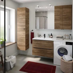 Plan vasque blanc en céramique l.80 cm GoodHome Nira