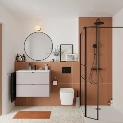 Plan vasque blanc en céramique l.80 cm GoodHome Nira