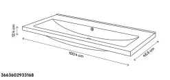 Plan vasque blanc en céramique l.100 cm GoodHome Nira