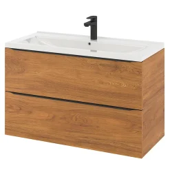 Plan vasque blanc en céramique l.100 cm GoodHome Nira