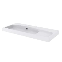 Plan vasque blanc en résine l.100 cm GoodHome Mila