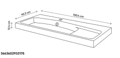 Plan vasque blanc en résine l.100 cm GoodHome Mila