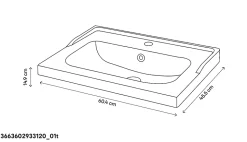 Plan vasque blanc GoodHome Lana 60 cm