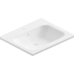 Plan vasque blanc mat en résine l.60 cm, Pura+