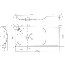Plan vasque blanc satin en résine l.80,4 x P.36,2 cm, GoodHome Maza