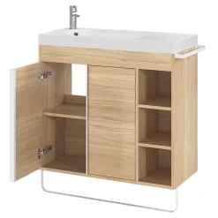 Plan vasque blanc satin en résine l.80,4 x P.36,2 cm, GoodHome Maza