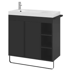 Plan vasque blanc satin en résine l.80,4 x P.36,2 cm, GoodHome Maza