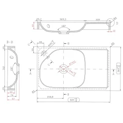 Plan vasque blanc satin en résine l.60,4 x P.36,2 cm, GoodHome Maza