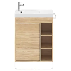 Plan vasque blanc satin en résine l.60,4 x P.36,2 cm, GoodHome Maza