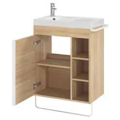 Plan vasque blanc satin en résine l.60,4 x P.36,2 cm, GoodHome Maza