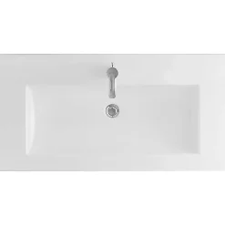 Plan vasque céramique traditionnelle SANINDUSA Palm 100 blanc a poser sur plan ou meuble