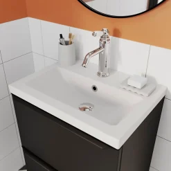 Plan vasque faible profondeur blanc GoodHome Nira 50 cm