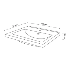 Plan vasque faible profondeur blanc GoodHome Nira 50 cm