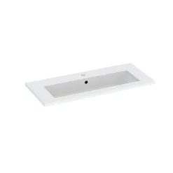 Plan vasque faible profondeur l.90 cm blanc en résine, Calao