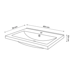 Plan vasque faible profondeur blanc GoodHome Nira 60 cm