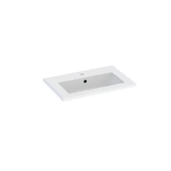 Plan vasque faible profondeur l.60 cm blanc en résine, Calao